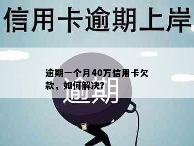 逾期一个月40万信用卡欠款，如何解决？