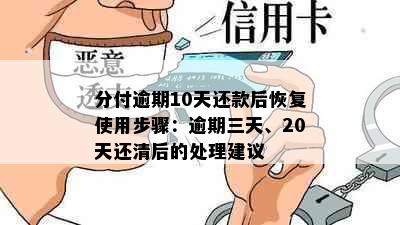 分付逾期10天还款后恢复使用步骤：逾期三天、20天还清后的处理建议