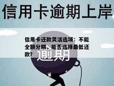 信用卡还款灵活选项：不能全额分期，能否选择更低还款？