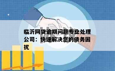 临沂网贷逾期问题专业处理公司：快速解决您的债务困扰