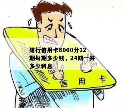 建行信用卡6000分12期每期多少钱，24期一共多少利息