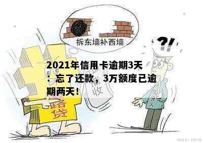 2021年信用卡逾期3天：忘了还款，3万额度已逾期两天！