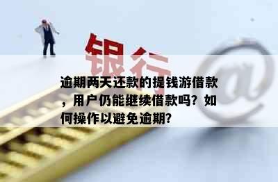 逾期两天还款的提钱游借款，用户仍能继续借款吗？如何操作以避免逾期？