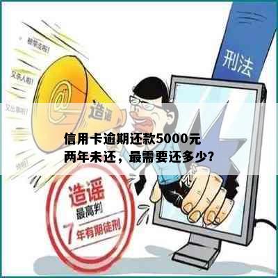 信用卡逾期还款5000元两年未还，最需要还多少？