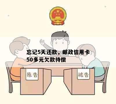 忘记5天还款，邮政信用卡50多元欠款待偿