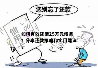 如何有效还清25万元债务？分享还款策略和实用建议