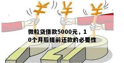 微粒贷借款5000元，10个月后提前还款的必要性