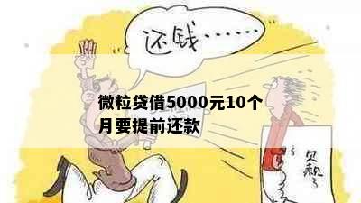 微粒贷借5000元10个月要提前还款