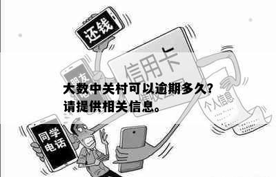 大数中关村可以逾期多久？请提供相关信息。