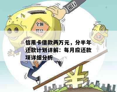 信用卡借款两万元，分半年还款计划详解：每月应还款项详细分析