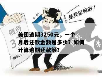 美团逾期3250元，一个月后还款金额是多少？如何计算逾期还款额？