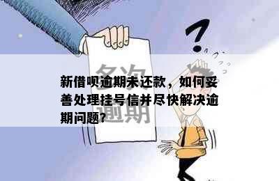 新借呗逾期未还款，如何妥善处理挂号信并尽快解决逾期问题？