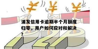 浦发信用卡逾期半个月额度归零，用户如何应对和解决？