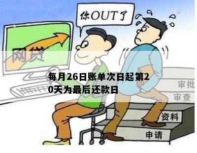 每月26日账单次日起第20天为最后还款日