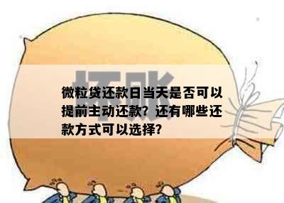 微粒贷还款日当天是否可以提前主动还款？还有哪些还款方式可以选择？