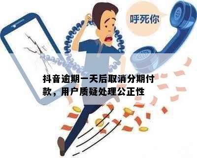 抖音逾期一天后取消分期付款，用户质疑处理公正性