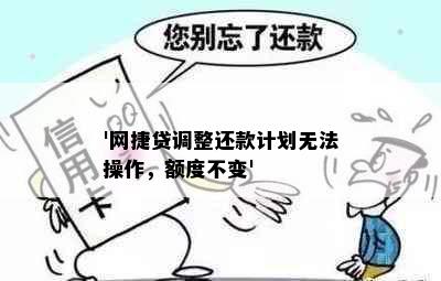 '网捷贷调整还款计划无法操作，额度不变'