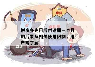 拼多多先用后付逾期一个月的后果及相关使用限制，用户需了解