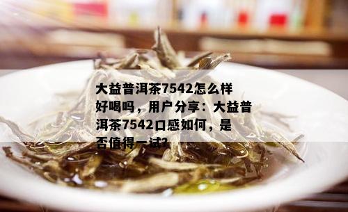 大益普洱茶7542怎么样好喝吗，用户分享：大益普洱茶7542口感如何，是否值得一试？