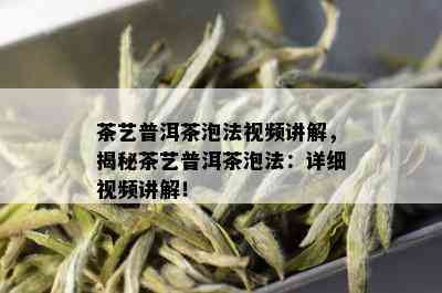 茶艺普洱茶泡法视频讲解，揭秘茶艺普洱茶泡法：详细视频讲解！