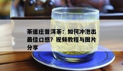 茶道庄普洱茶：如何冲泡出更佳口感？视频教程与图片分享