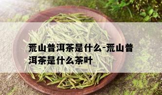 荒山普洱茶是什么-荒山普洱茶是什么茶叶