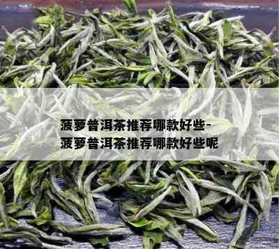 菠萝普洱茶推荐哪款好些-菠萝普洱茶推荐哪款好些呢