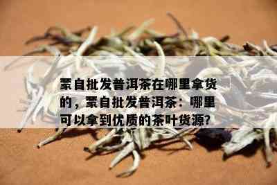 蒙自批发普洱茶在哪里拿货的，蒙自批发普洱茶：哪里可以拿到优质的茶叶货源？