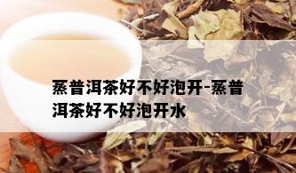 蒸普洱茶好不好泡开-蒸普洱茶好不好泡开水