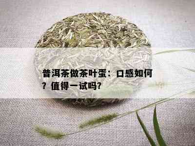 普洱茶做茶叶蛋：口感如何？值得一试吗？