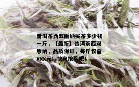 普洱茶西双版纳买茶多少钱一斤，【最新】普洱茶西双版纳，品质保证，每斤仅需xxx元！快来抢购吧！