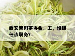 西安普洱茶协会：王，谁担任该职务？