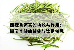  *** 普洱茶的功效与作用：揭示其健康益处与饮用禁忌