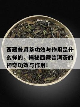  *** 普洱茶功效与作用是什么样的，揭秘 *** 普洱茶的神奇功效与作用！