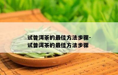 试普洱茶的更佳方法步骤-试普洱茶的更佳方法步骤