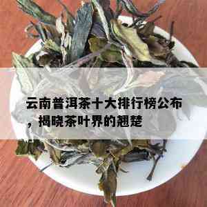 云南普洱茶十大排行榜公布，揭晓茶叶界的翘楚