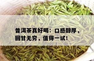 普洱茶真好喝：口感醇厚，回甘无穷，值得一试！