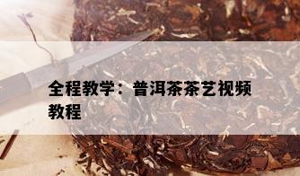 全程教学：普洱茶茶艺视频教程