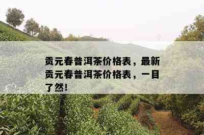 贡元春普洱茶价格表，最新贡元春普洱茶价格表，一目了然！