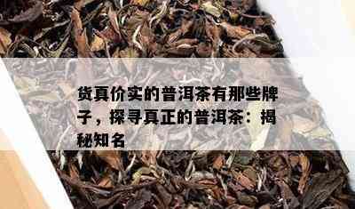 货真价实的普洱茶有那些牌子，探寻真正的普洱茶：揭秘知名