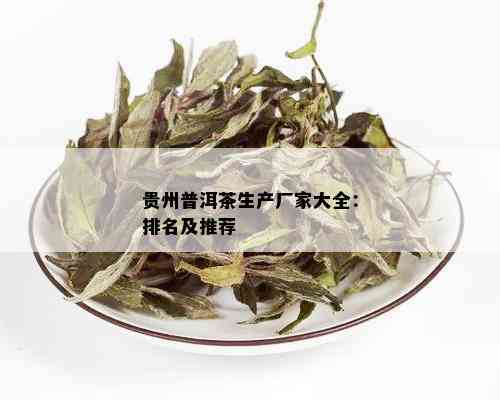 贵州普洱茶生产厂家大全：排名及推荐