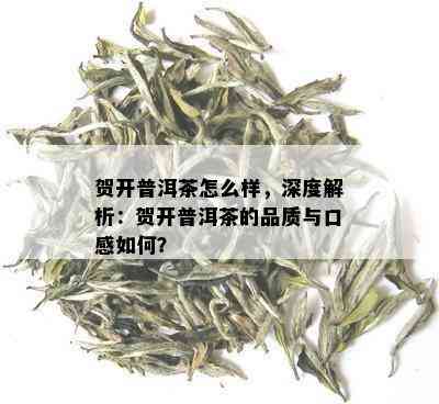 贺开普洱茶怎么样，深度解析：贺开普洱茶的品质与口感如何？