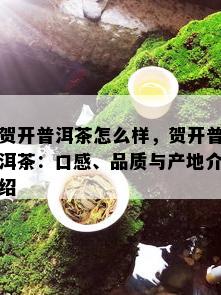 贺开普洱茶怎么样，贺开普洱茶：口感、品质与产地介绍