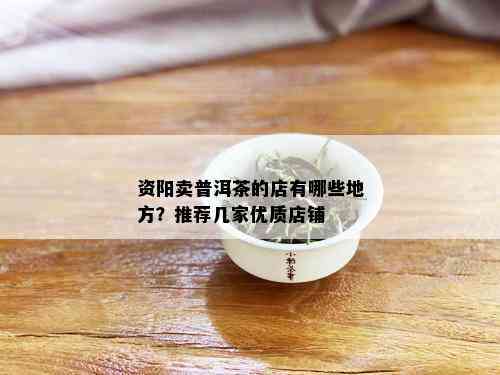 资阳卖普洱茶的店有哪些地方？推荐几家优质店铺