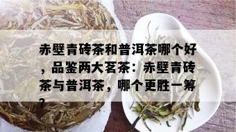 赤壁青砖茶和普洱茶哪个好，品鉴两大茗茶：赤壁青砖茶与普洱茶，哪个更胜一筹？