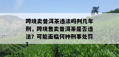 跨境卖普洱茶违法吗判几年刑，跨境售卖普洱茶是否违法？可能面临何种刑事处罚？