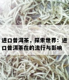 进口普洱茶，探索世界：进口普洱茶在的流行与影响