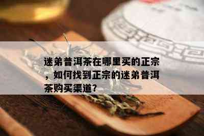 迷弟普洱茶在哪里买的正宗，如何找到正宗的迷弟普洱茶购买渠道？