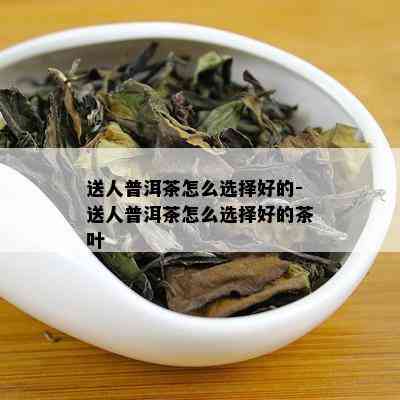 送人普洱茶怎么选择好的-送人普洱茶怎么选择好的茶叶