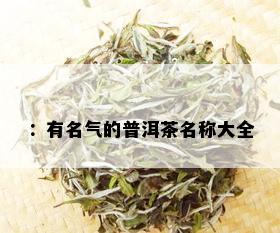 ：有名气的普洱茶名称大全